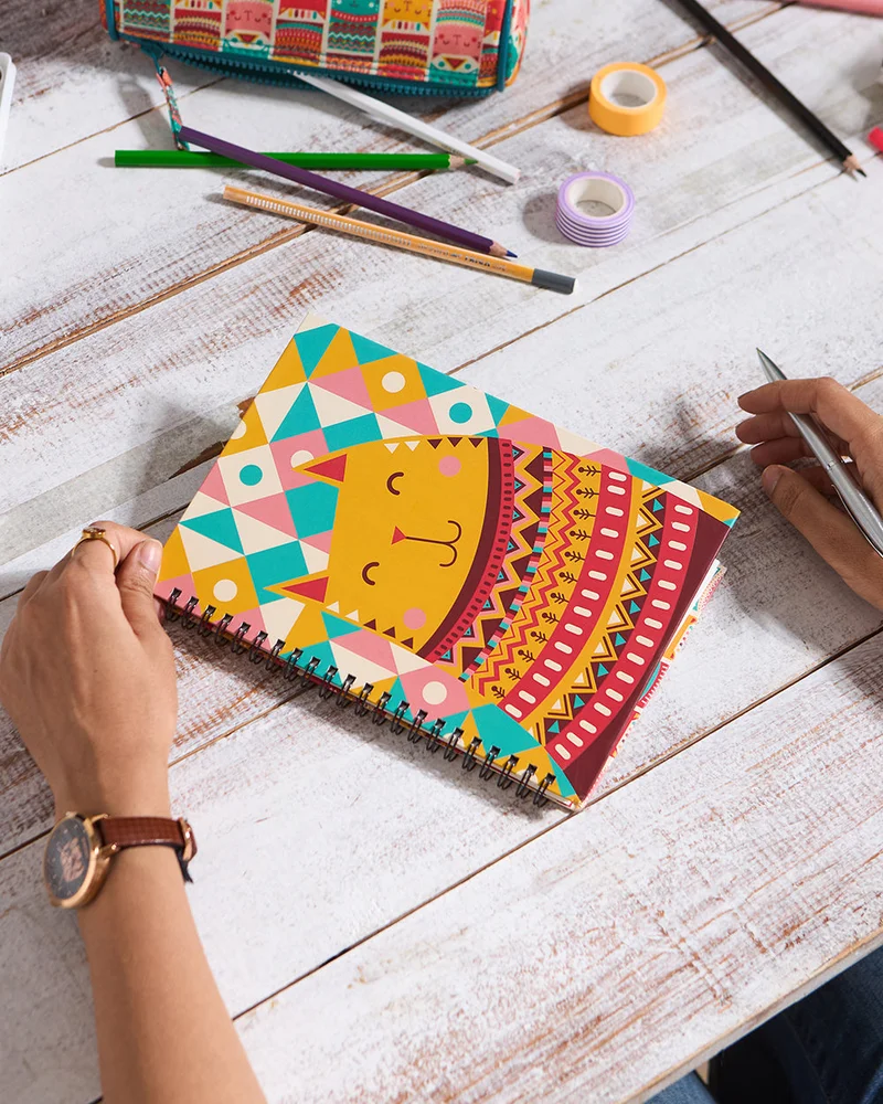 Chumbak Aztec Cats Spiral Notebook